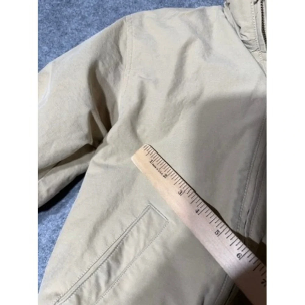 Polo Ralph Lauren Kids Khaki Beige Hooded Canva Jacket Size S 8/10 Cotton